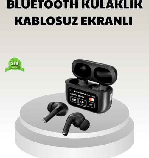 Bluetooth 5.3 ANC Kablosuz Kulaklık – Dokunmatik Kontrol, Dijital Ekran ve Uzun Pil Ömrü