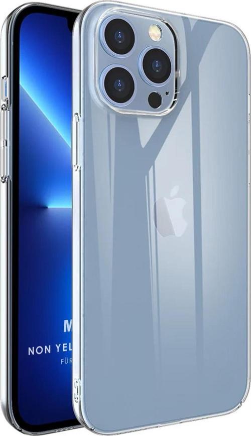 Apple iPhone 13 Pro Max Kılıf Non Yellowing Crystal Clear Sararma Önleyici Kristal Şeffaf