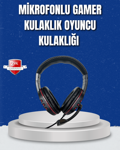 Dayanıklı Kablolu Oyun Kulaklığı – Yumuşak Pedli Mikrofonlu Model