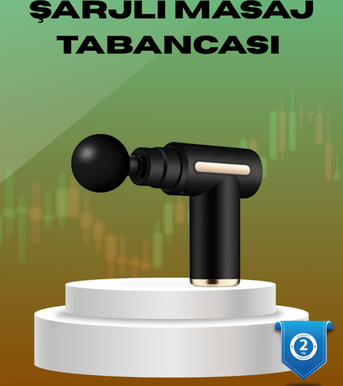 6 Kademeli Kas Masaj Tabancası 4 Başlıklı Güçlü Sessiz Sporcu Masaj Cihazı Şarjlı