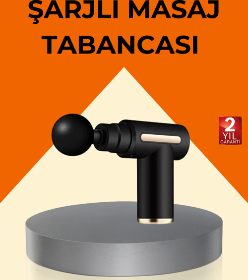 Şarjlı Kas Masaj Aleti 6 Kademe 4 Başlık Derin Doku EMS Titreşim Sporcu Masaj Tabancası