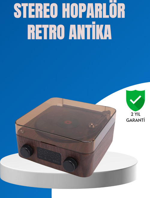 Stereo Bluetooth Hoparlör – Gece Lambalı ve Saat Göstergeli