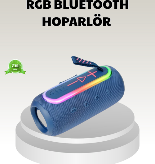 Mavi Taşınabilir Bluetooth Hoparlör Kompakt Tasarım ve Güçlü Ses