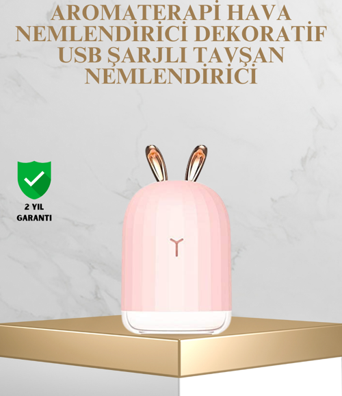 Tavşan Kulak Tasarımlı 200 ml USB Aroma Difüzör ve Hava Nemlendirici