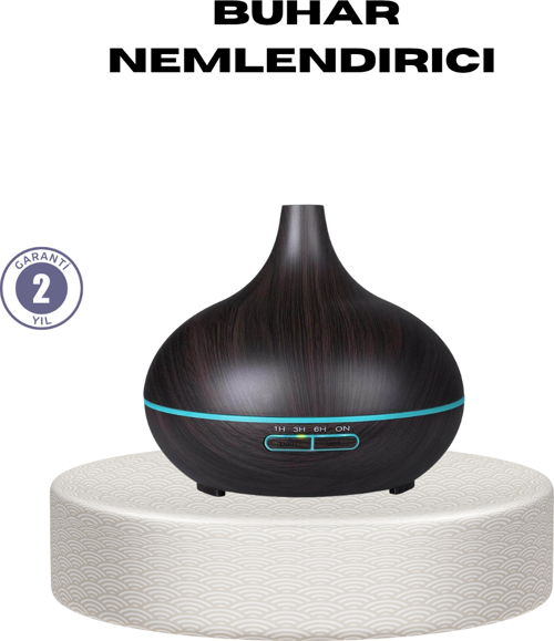550 ml Ultrasonik Uçucu Yağ Difüzörü 7 Renk LED Işıklı ve Zaman Ayarlı