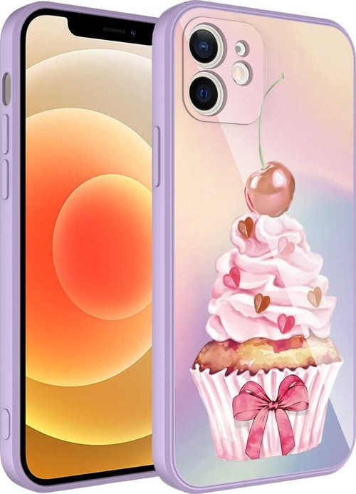iPhone 12 Uyumlu Kamera Korumalı Desenli Sert Silikon MKST Epoksi Kılıf-NO11