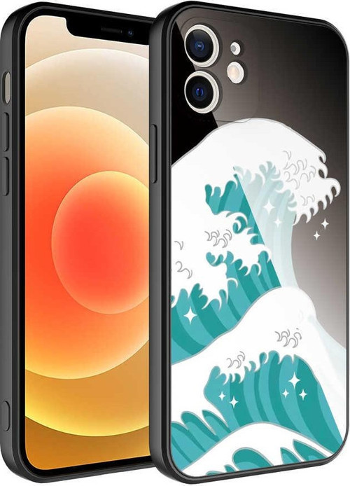 iPhone 12 Uyumlu Kamera Korumalı Desenli Sert Silikon MKST Epoksi Kılıf-NO9