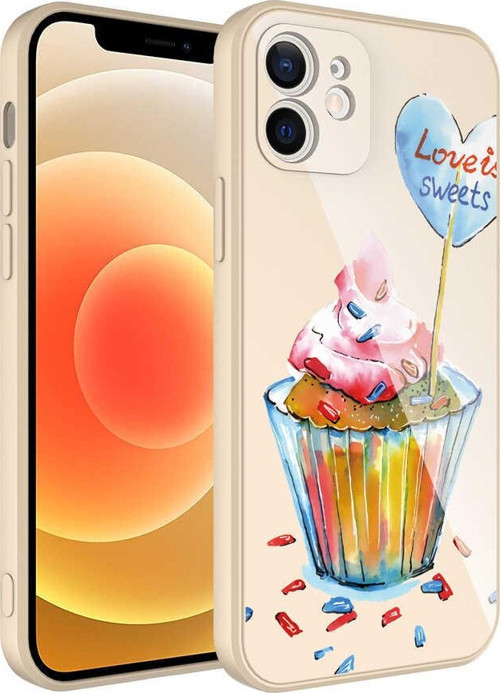 iPhone 12 Uyumlu Kamera Korumalı Desenli Sert Silikon MKST Epoksi Kılıf-NO8