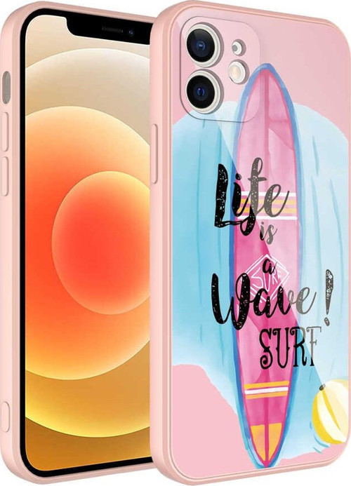 iPhone 12 Uyumlu Kamera Korumalı Desenli Sert Silikon MKST Epoksi Kılıf-NO10