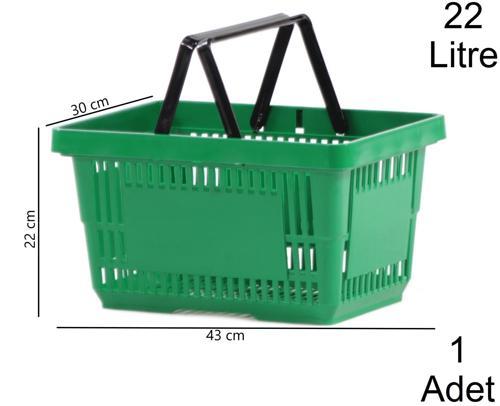 22 Litre Plastik Market Alışveriş El Sepeti Yeşil 1 Adet