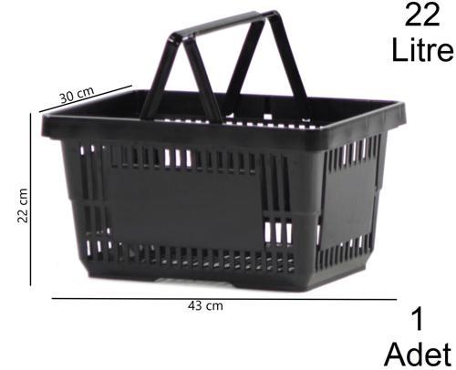 22 Litre Plastik Market Alışveriş El Sepeti Siyah 1 Adet
