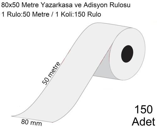 80x50 Metre Termal Yazarkasa ve Adisyon Rulosu 1 Koli:100 Adet Rulo
