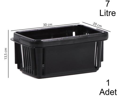 7 Litre Plastik Kozmetik Alışveriş El Sepeti Siyah 1 Adet