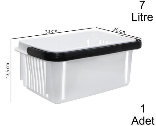 7 Litre Plastik Kozmetik Alışveriş El Sepeti Beyaz 1 Adet