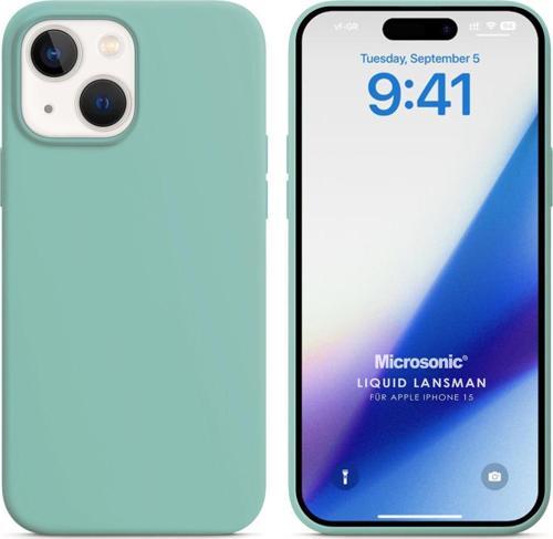 Apple iPhone 15 Kılıf Liquid Lansman Silikon Su Yeşili