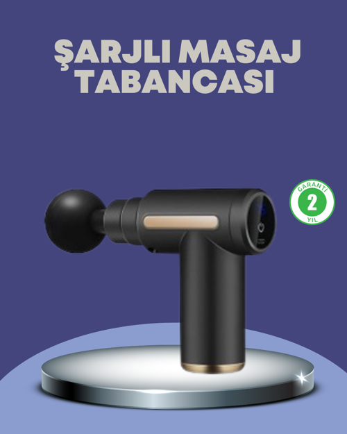 Sporcu Kas Masaj Tabancası 6 Kademe Güçlü Titreşim 4 Başlık Şarjlı Masaj Aleti