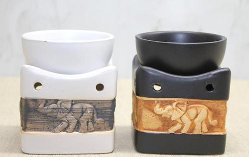 Seramik Fil Kabartmalı Buhurdanlık