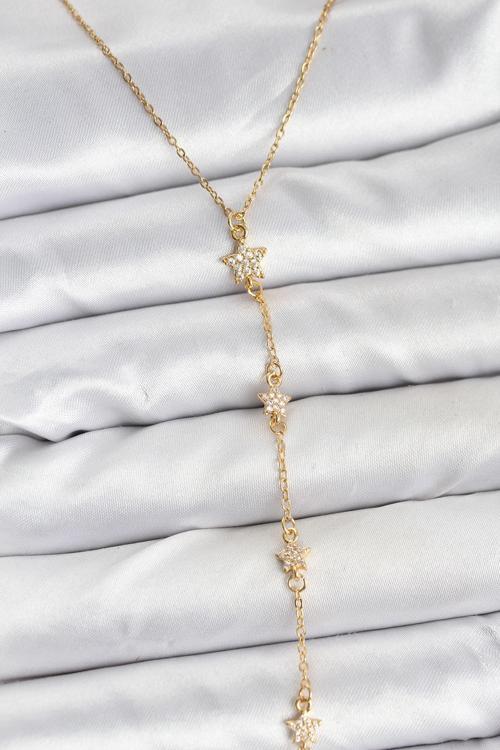 Zincir Gold Renkli Yıldız Model Kadın Y Kolye - EBJ251115W38403