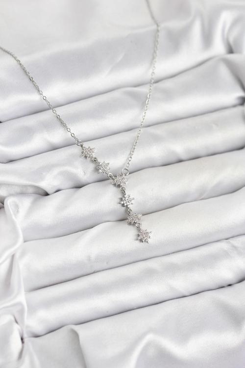 Zincir Gümüş Renk Kutup Yıldızı Model Kadın Kolye - EBJ251115W38400