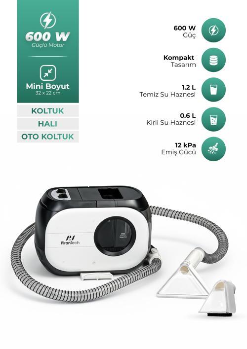 KT-88 Koltuk ve Halı Yıkama Makinesi - Derinlemesine Leke Çıkarma Gücü 600W!