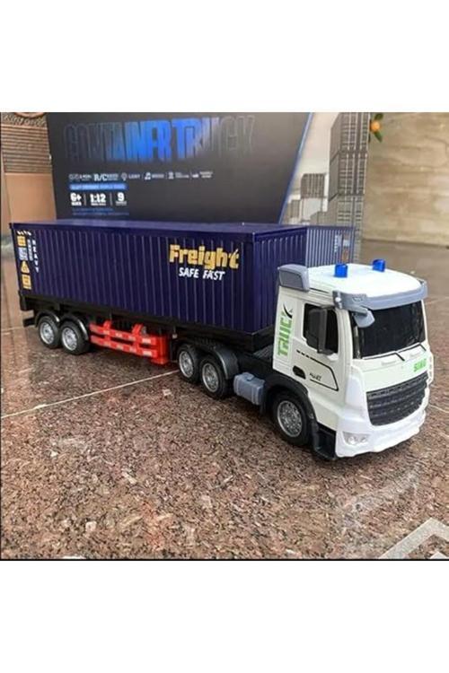 Elektirikli Rc 1:12 Ölçek Uzaktan Kumandalı Işıklı Tır ve Konteyner Şarjlı RC Tır