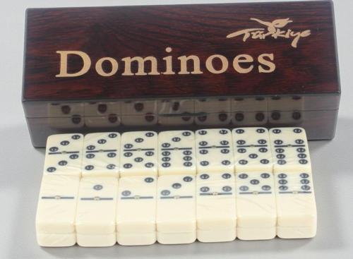Lüks Ahşap Kutulu Türkiye Logolu Premium Domino Seti 28 Parça 6 Çift Aile Oyunu Yeni Yıl Hediyesi -D
