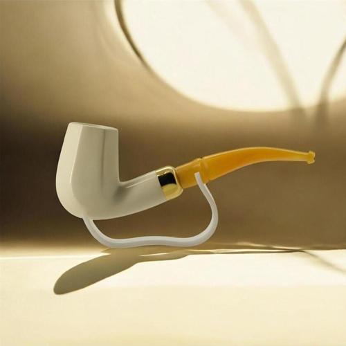 El Yapımı Lületaşı Pipo Bent – Amber Görünümlü Ağızlık, 16 cm Bo, Filtre Takılabilir, Kutulu