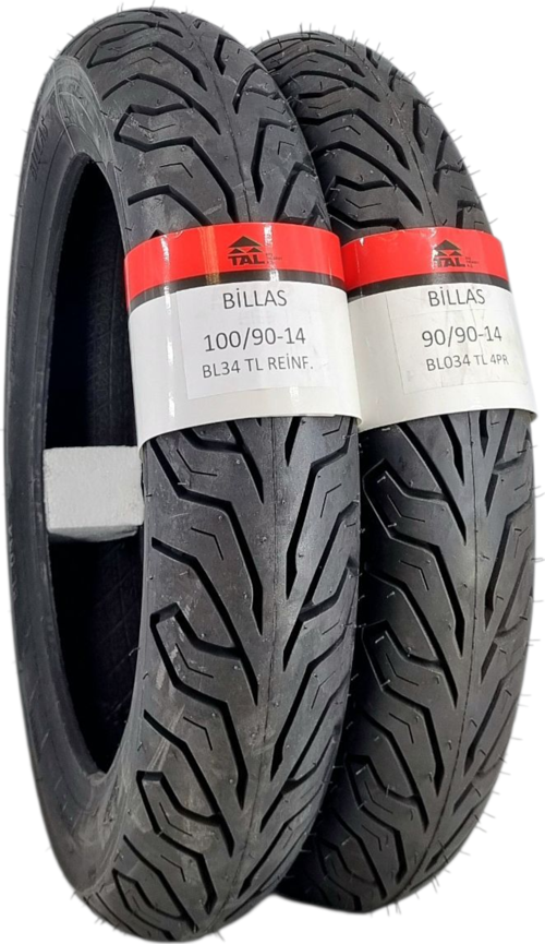 100/90-14 Ve 90/90-14Tl (Tubeless - Dubleks) Bl034 Motosiklet Lastiği Takımı