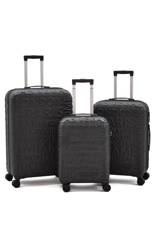 5167 Ekstra Dayanıklı Kabin, Orta Ve Büyük 3'lü Valiz Seti