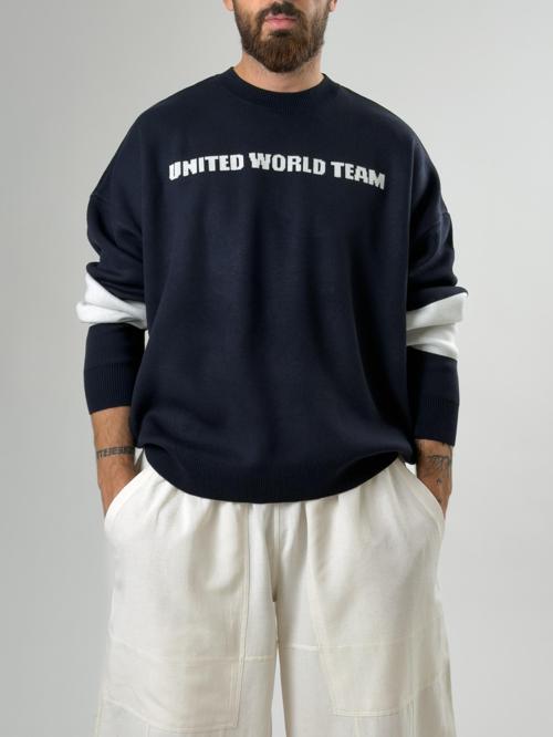 Oversize New York Erkek Lacivert Triko COC2597