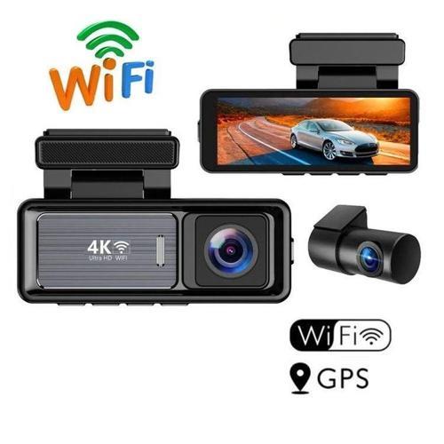 M6 Araç Içi Dikiz Dashcam 3 Kameralı Gps Wifi 4K Araba Kamerası