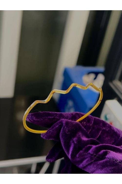 10 gr (GRAM) İşçiliksiz Yatırımlık Yarı Zikzak Oluklu Ajda Bilezik 22 Ayar Altın