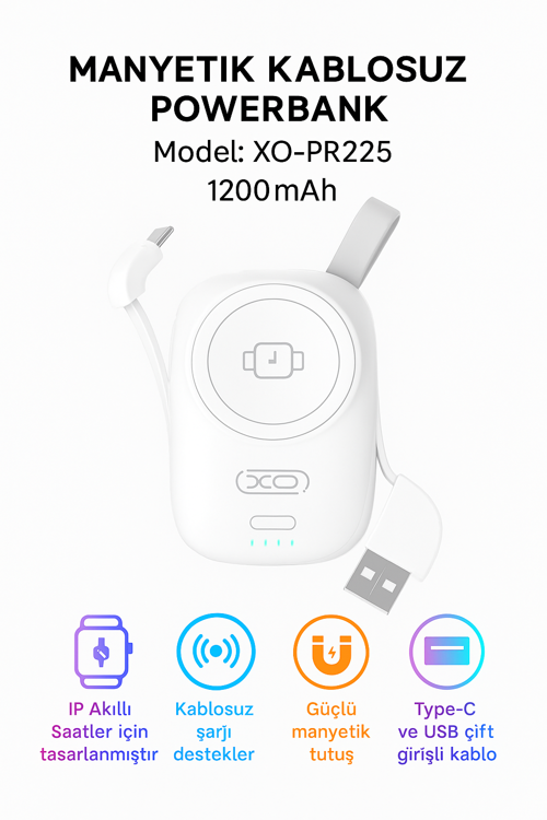 2.5W 1200 Mah Apple Watch Smart Watch Akıllı Saat Uyumlu Wireless Kablosuz Powerbank Şarj Aleti