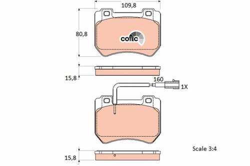 DİSK FREN BALATASI ÖN ALFA ROMEO BRERA 2006 >>, SPIDER 2006 >>, 159 2005 - 2011