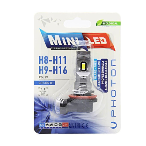 Mini H8 H9 H11 H16 16000 Lumens Compact Led