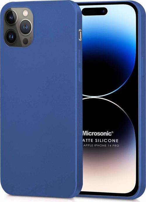 Matte Silicone Apple iPhone 14 Pro Kılıf Lacivert