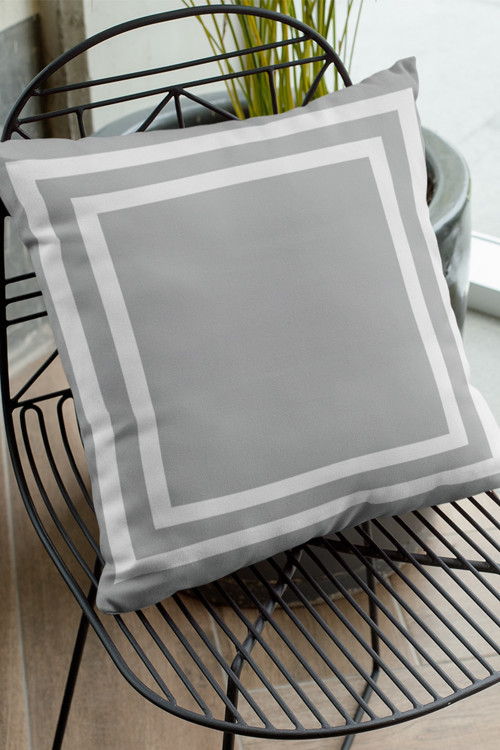 43x43cm Premium Tay Tüyü Dokuma Kumaş Modern Çerçeveli Çift Taraflı Kırlent Yastık Kılıfı Krl366