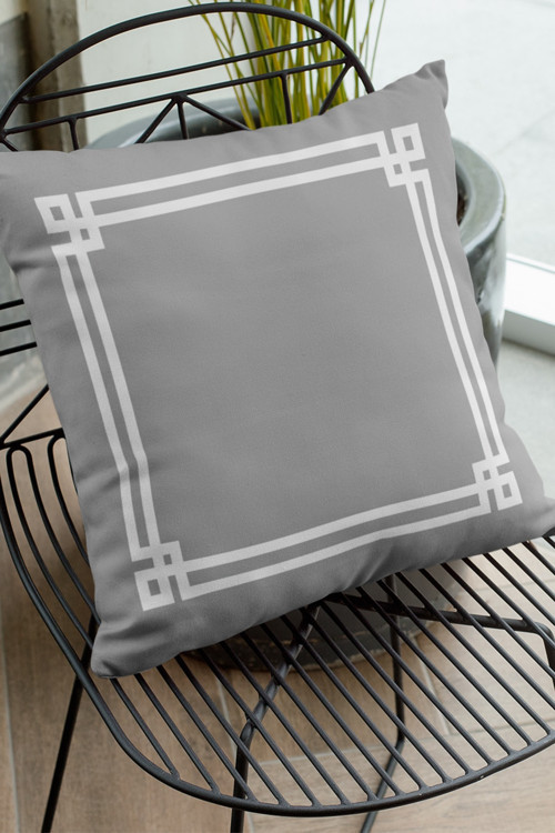 43x43cm Çerçeveli Premium Tay Tüyü Çift Taraflı Kırlent Yastık Kılıfı Dokuma Kumaş Krl280