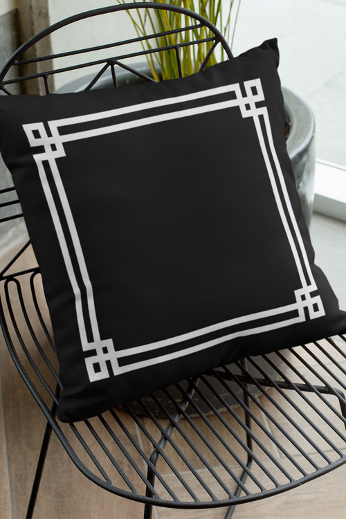 43x43cm Premium Tay Tüyü Dokuma Kumaş Çift Taraflı Çerçeveli Kırlent Yastık Kılıfı Krl126