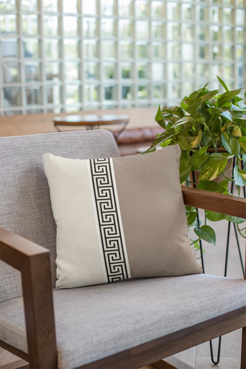 43x43cm Çift Taraflı Kırlent Yastık Kılıfı Premium Tay Tüyü Dokuma Leke Tutmayan Kumaş Avangard Krl147