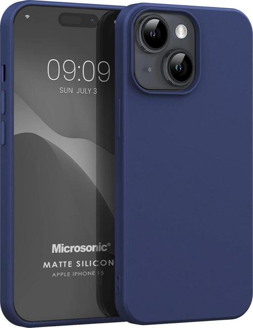 Matte Silicone Apple iPhone 15 Kılıf Lacivert