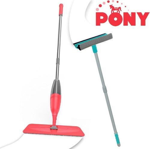 SÜPER 2 Lİ SPREY MOP + TELESKOPİK SAPLI CAM SİLECEĞİ ÇEKÇEK SOMON PASPAS TEMİZLİK SETİ