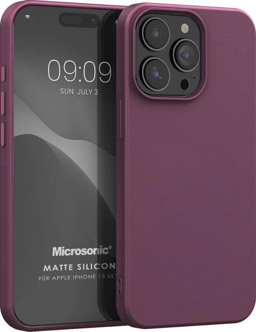Matte Silicone Apple iPhone 15 Pro Max Kılıf Mor