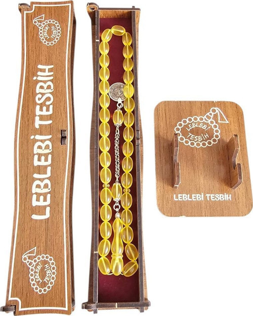 Sarı Renkli Uçak Camı Tesbih Lt1450
