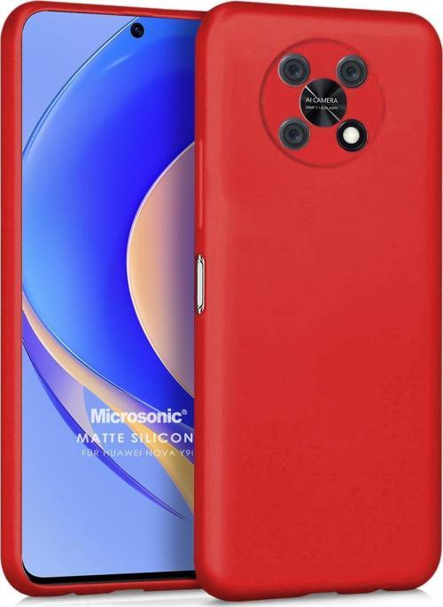 Matte Silicone Huawei Nova Y90 Kılıf Kırmızı