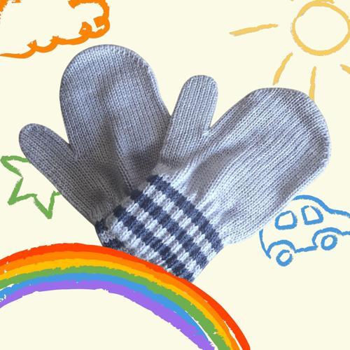 Parmaksız Erkek Bebe Eldiveni Gri Örgü Eldiven 0-3 Yaş