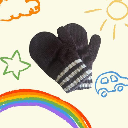 Parmaksız Erkek Bebe Eldiveni Lacivert Örgü Eldiven 0-3 Yaş