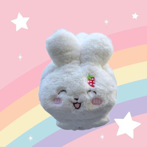 Kız Çocuk 3D Peluş Tavşan Kulaklık Beyaz