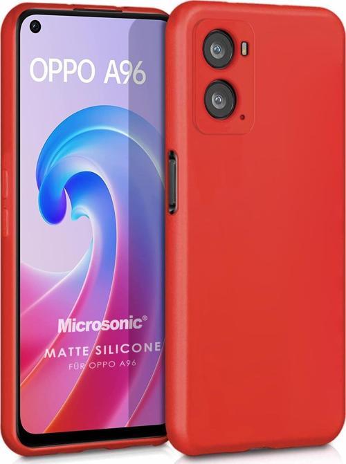 Matte Silicone Oppo A76 Kılıf Kırmızı