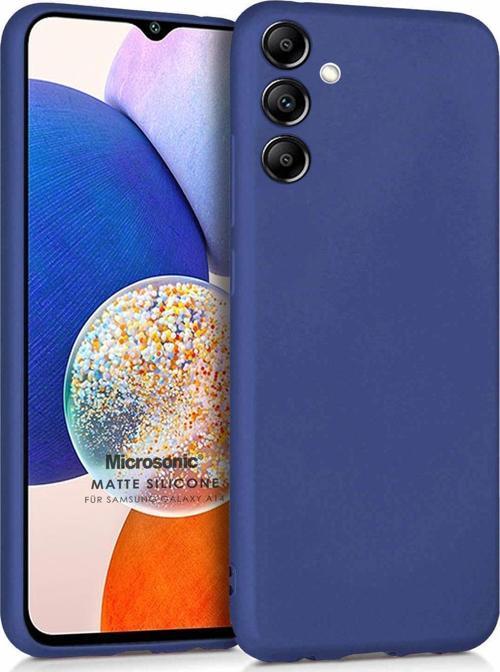 Matte Silicone Samsung Galaxy A14 Kılıf Lacivert